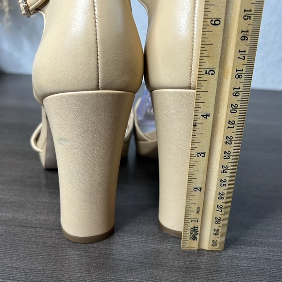 Franco Sarto Women Dima Heeled Sandals Size 11M Beige Leather Ankle Strap - Picture 10 of 15